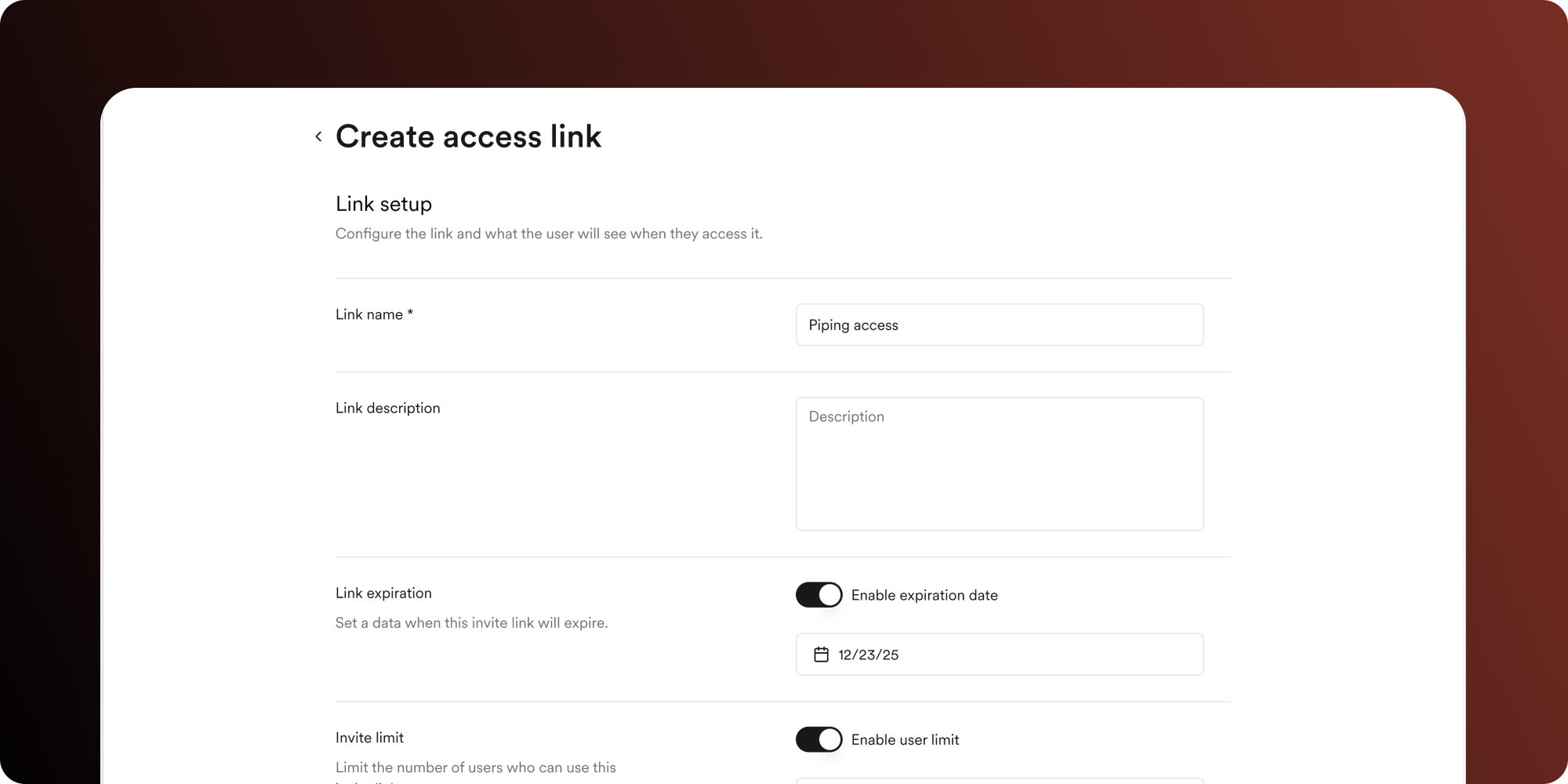 create access link